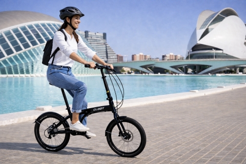 Bicicleta plegables Aluminio 20\" Iconic Lux Disc  Negra 1